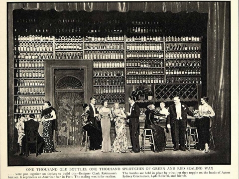 1934 SET TEATRALE DI CLARK ROBINSON RAPPRESENTANTE AMERICAN BAR
